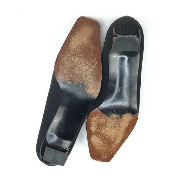 Stuart Weitzman Square Toe Bow Topped Kitten Heel Size 7.5 - Picture 6 of 9